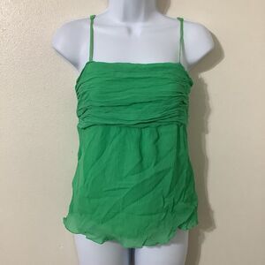Vintage Y2K Gap Fairycore Green Fairy Dainty Boho Slinky Babydoll Top Large